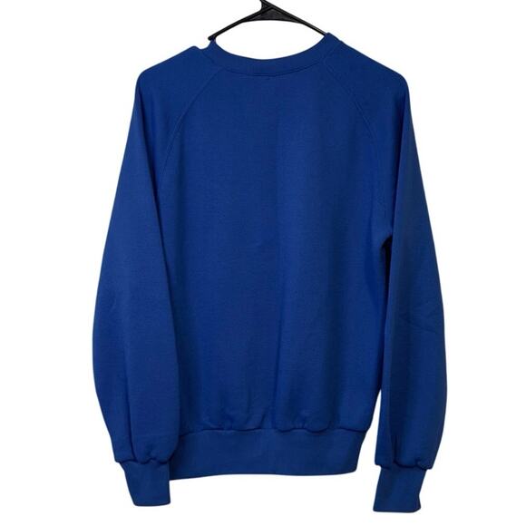 VTG 80s Nike Gray Label Crewneck Sweatshirt Size S Blue White Big Swoosh Logo - Picture 2 of 8